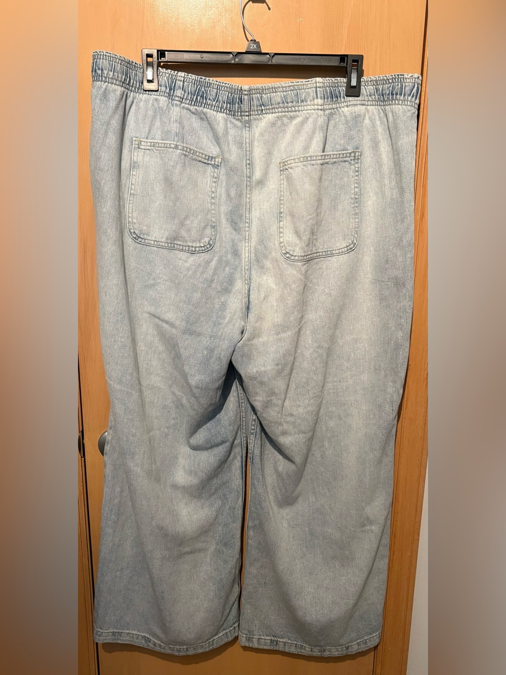 Gap Women’s High Rise Pull-On Wide-Leg Jeans Light Wash Size XXL - Picture 8 of 8